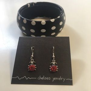 2/$18 (Get both!) Ladybug Earrings and Polka Dot Bracelet Set